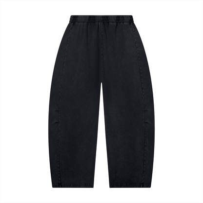 Unisex Mineral Wash Barrel Leg Pants