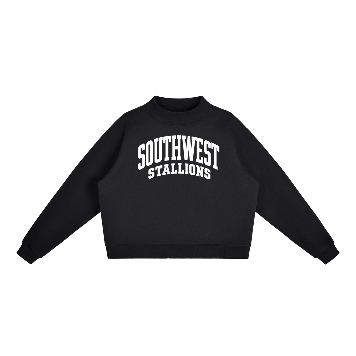 Essential Fleece Mock-Neck Crew Sweatshirt