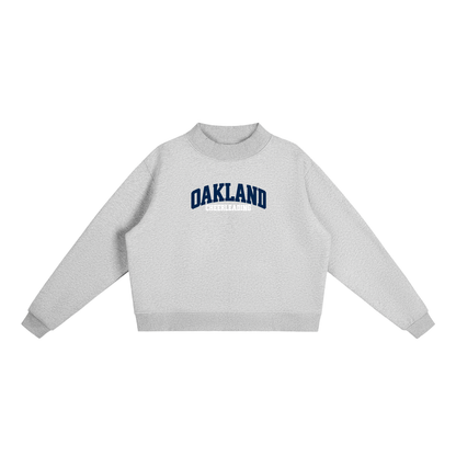 Basic 1 Oakland Middle Essential Fleece Mock-Neck Crew Sweatshirt (printed)