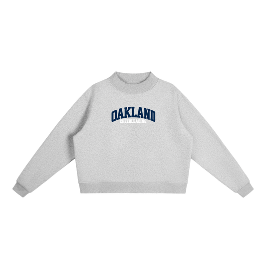Basic 1 Oakland Middle Essential Fleece Mock-Neck Crew Sweatshirt (printed)