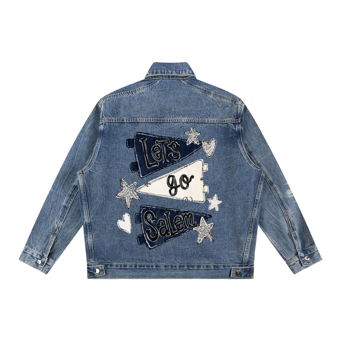Vintage Wash Zip Up Denim Jacket