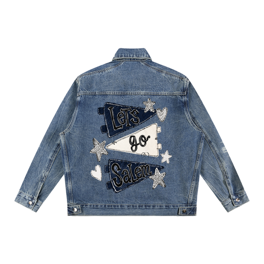 Vintage Wash Zip Up Denim Jacket