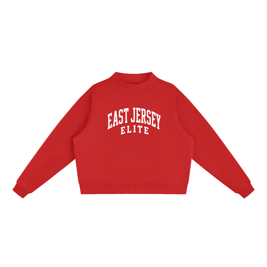 Essential Fleece Mock-Neck Crew Sweatshirt