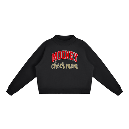 Cheer Mom Cardinal Mooney Essential Fleece Mock-Neck Crew Sweatshirt