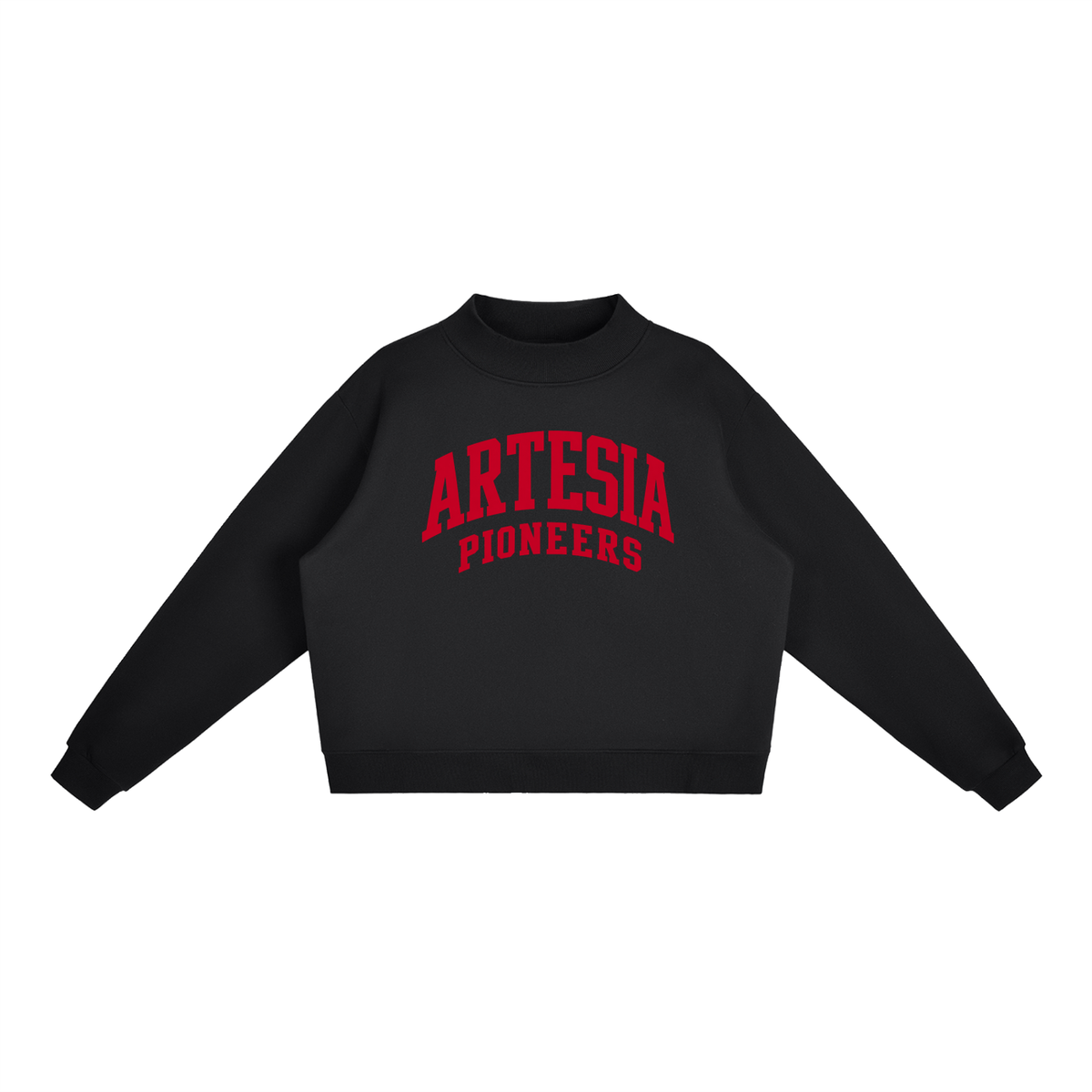 Essential Fleece Mock-Neck Crew Sweatshirt
