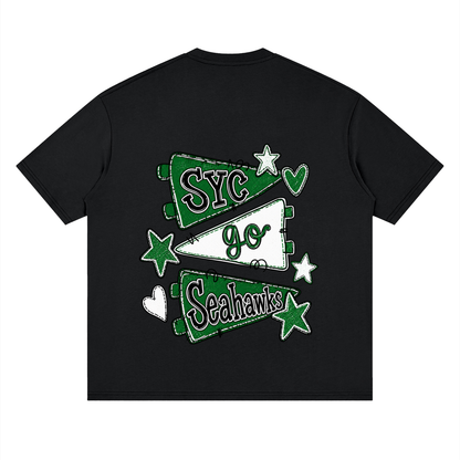 Lets Go Seahawks Oversized Drop Shoulder T-Shirt