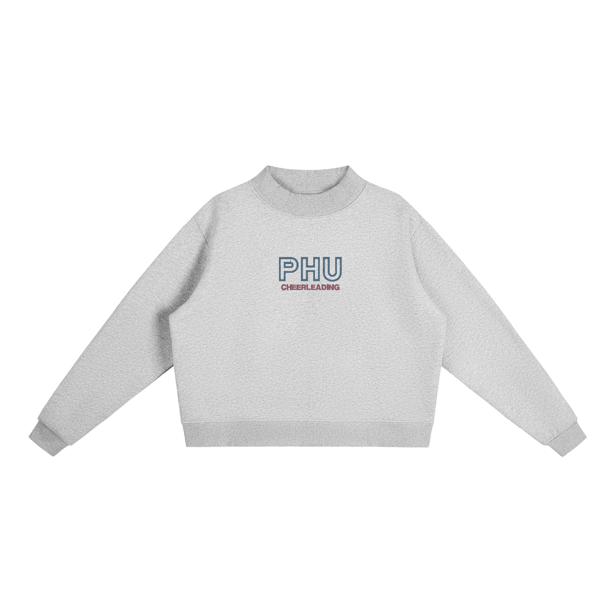 EMBROIDERED Fleece Mock-Neck Crew Sweatshirt