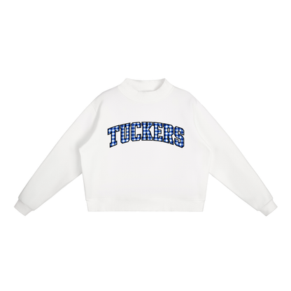 Gingham Mattituck Essential Fleece Mock-Neck Crew Sweatshirt