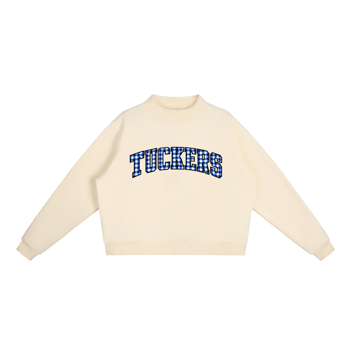 Gingham Mattituck Essential Fleece Mock-Neck Crew Sweatshirt