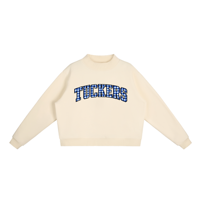 Gingham Mattituck Essential Fleece Mock-Neck Crew Sweatshirt