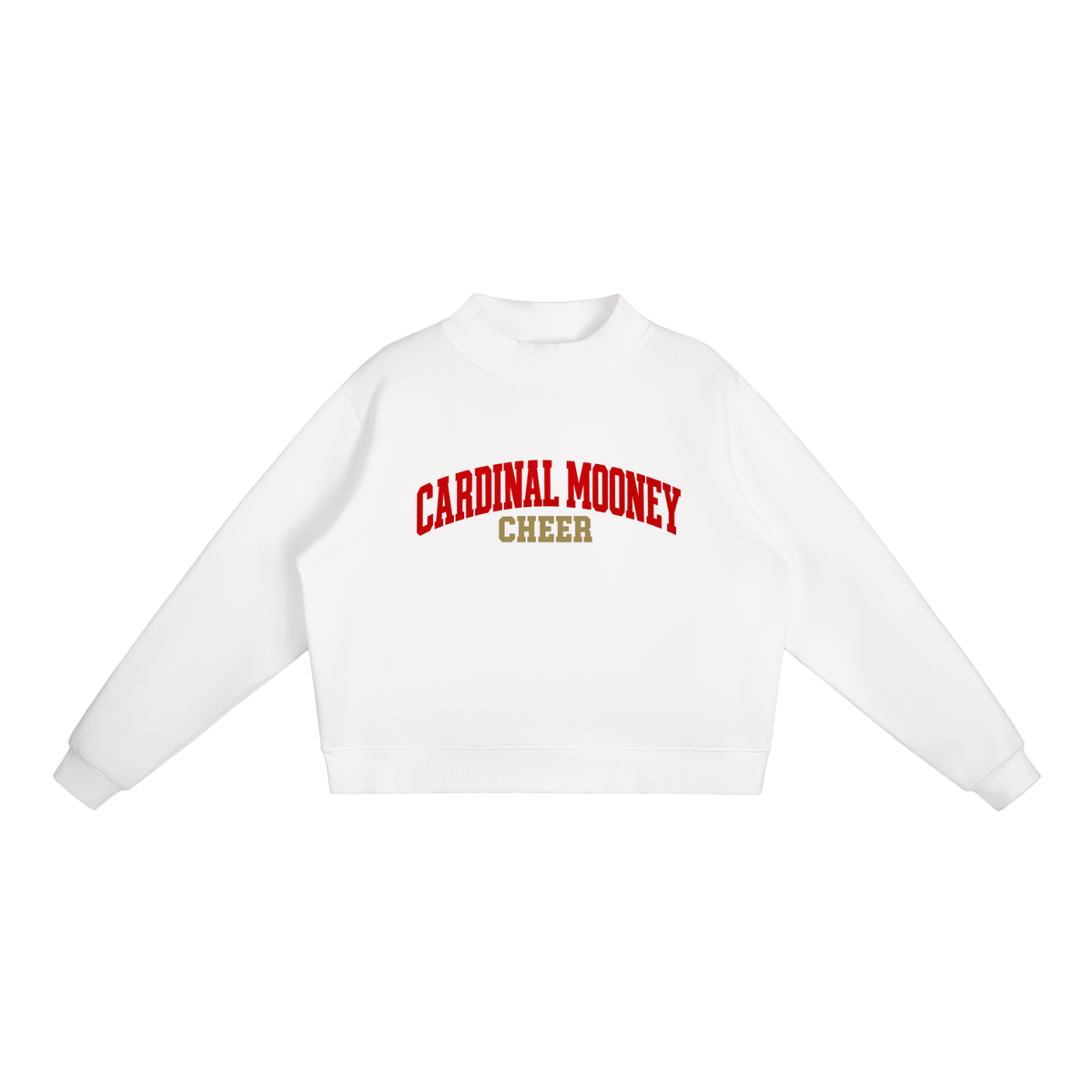 Basic 1 Cardinal Mooney Essential Fleece Mock-Neck Crew Sweatshirt