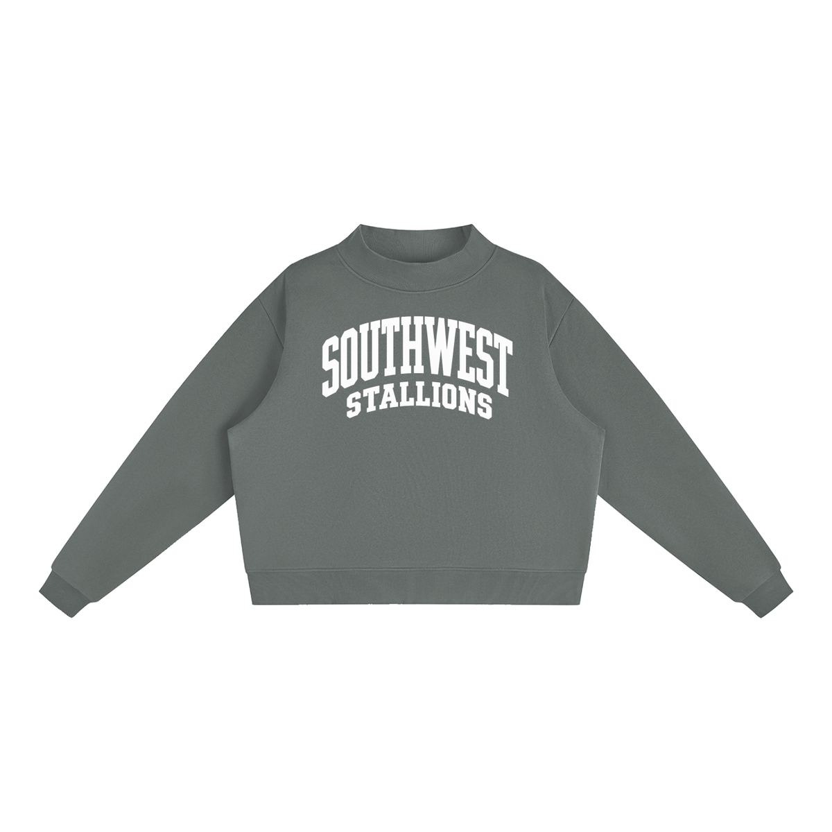 Essential Fleece Mock-Neck Crew Sweatshirt