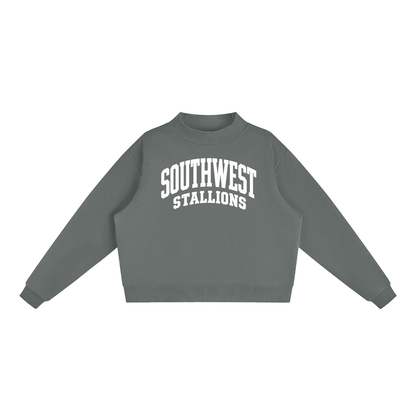 Essential Fleece Mock-Neck Crew Sweatshirt
