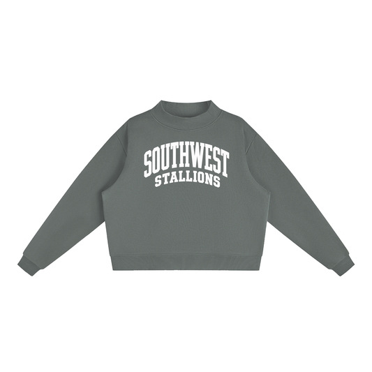 Essential Fleece Mock-Neck Crew Sweatshirt