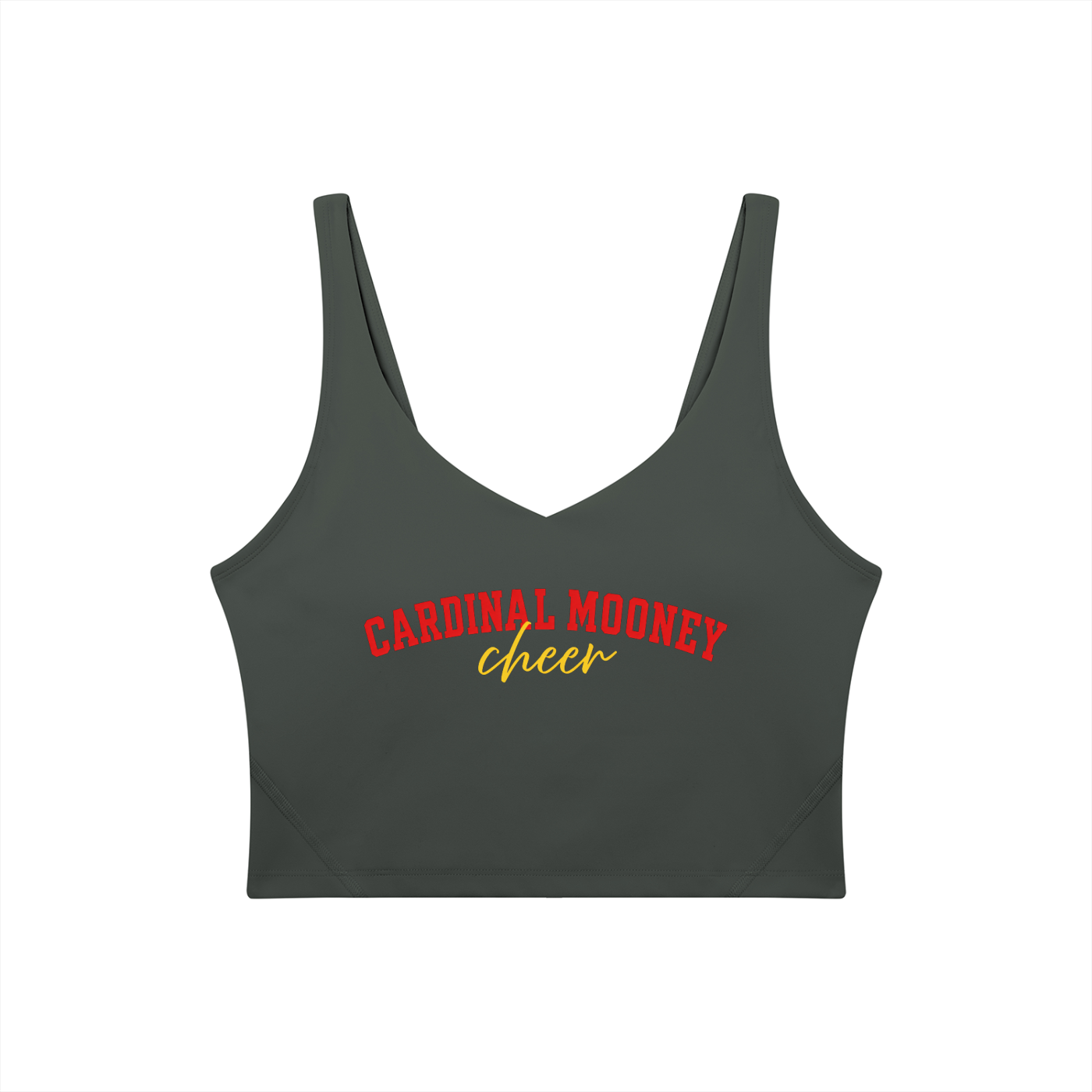 Cursive Cardinal Mooney Women's V-Neck Yoga Sports Bra