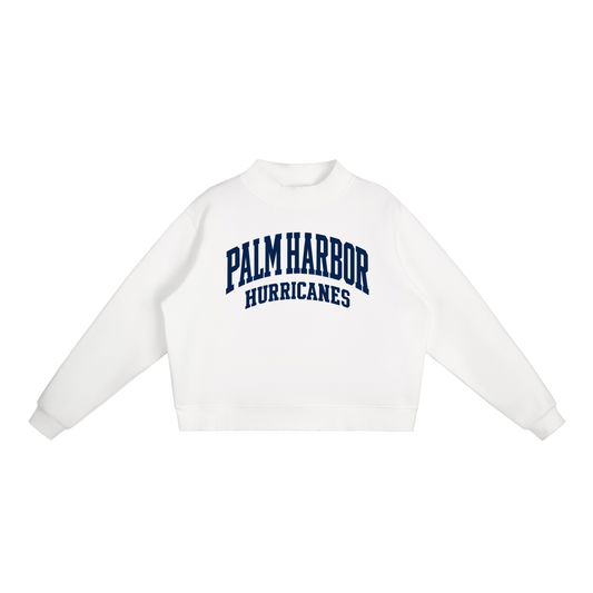 Basic 2 Palm Harbor Essential Fleece Mock-Neck Crew Sweatshirt (printed)