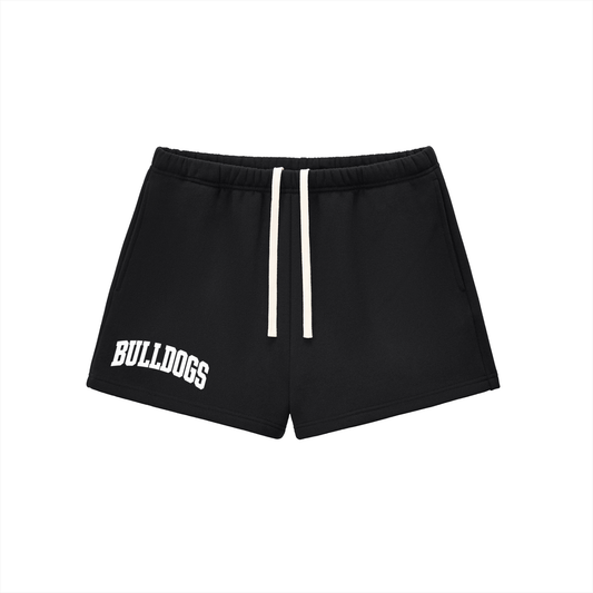 Basic 2 White Green Bulldogs Essential Fleece Drawstring Sweatshorts