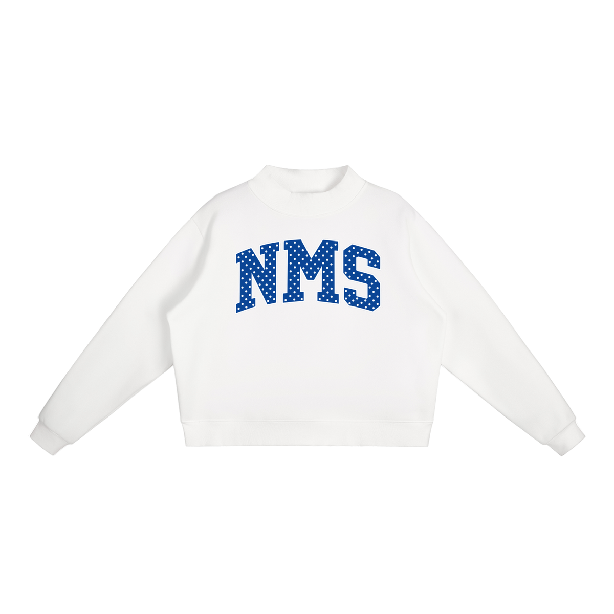 Polka Dot Northside Essential Fleece Mock-Neck Crew Sweatshirt (printed)