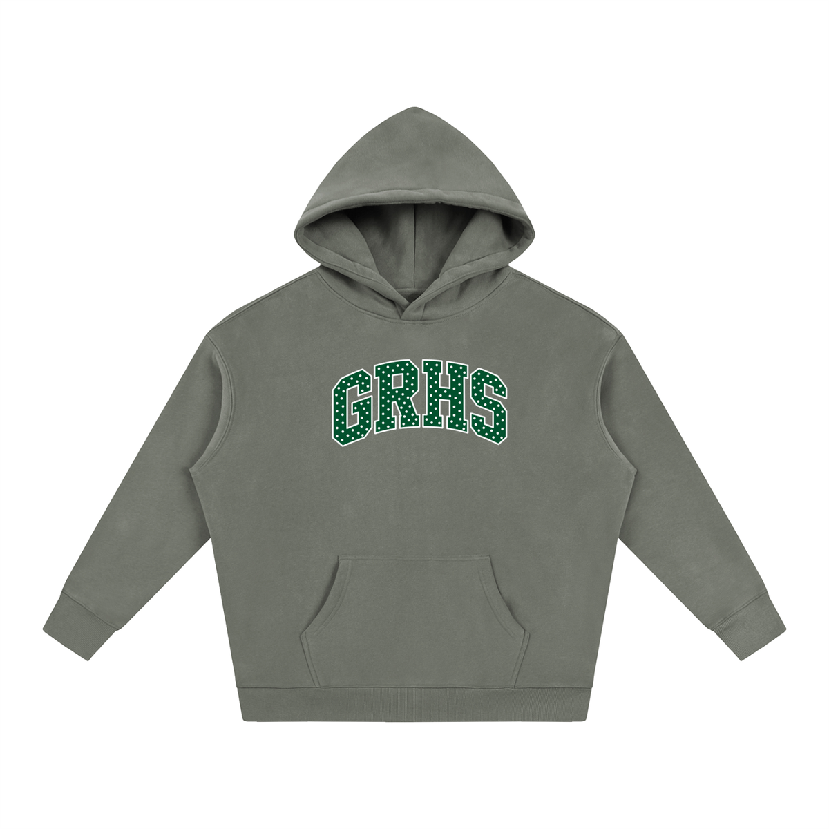 Polka Dot Green River Oversize Fleeced Hoodie