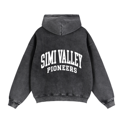 Basic 2 White Simi Valley Zip-Through Boxy Fleece Hoodie
