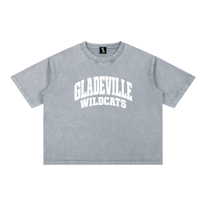Basic 2 White Gladeville Mineral Wash Boxy Cotton T-Shirt
