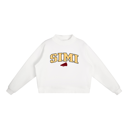 Gingham Simi Valley Essential Fleece Mock-Neck Crew Sweatshirt