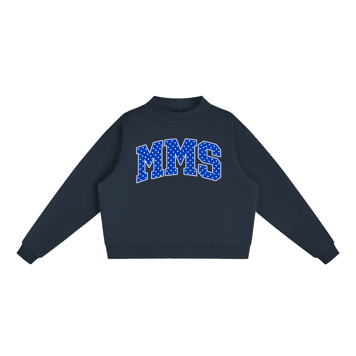 Polka Dot Maysville Essential Fleece Mock-Neck Crew Sweatshirt (printed)