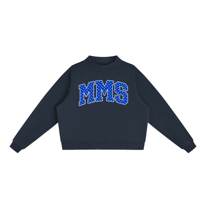 Polka Dot Maysville Essential Fleece Mock-Neck Crew Sweatshirt (printed)