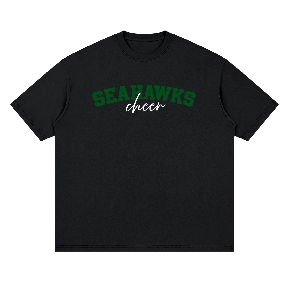 Cursive Seahawks Oversized Drop Shoulder T-Shirt
