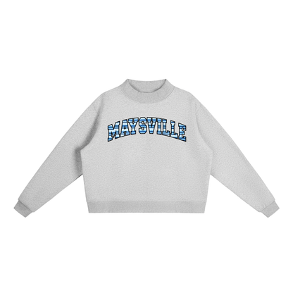 Striped Maysville Essential Fleece Mock-Neck Crew Sweatshirt