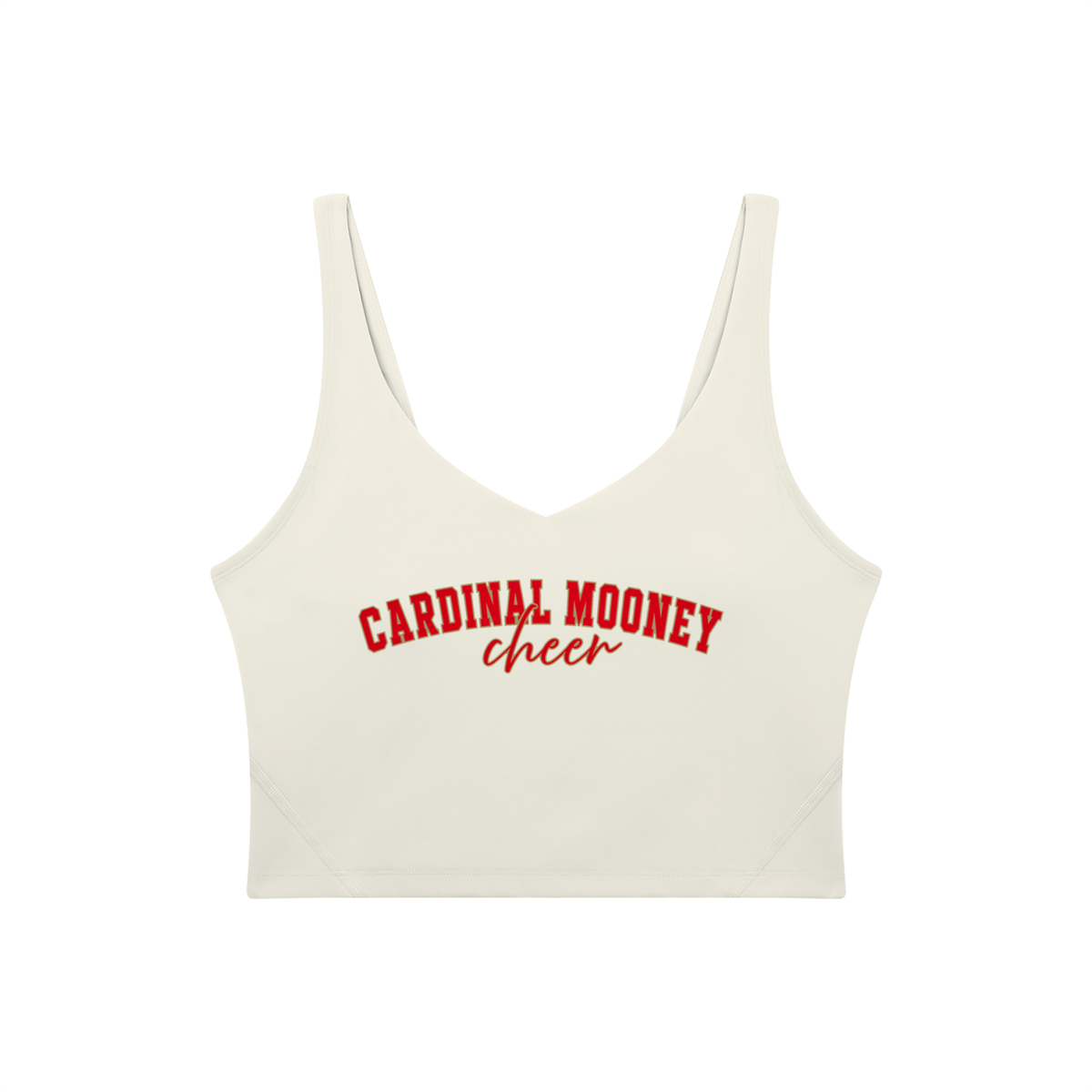 Cursive Cardinal Mooney Women's V-Neck Yoga Sports Bra