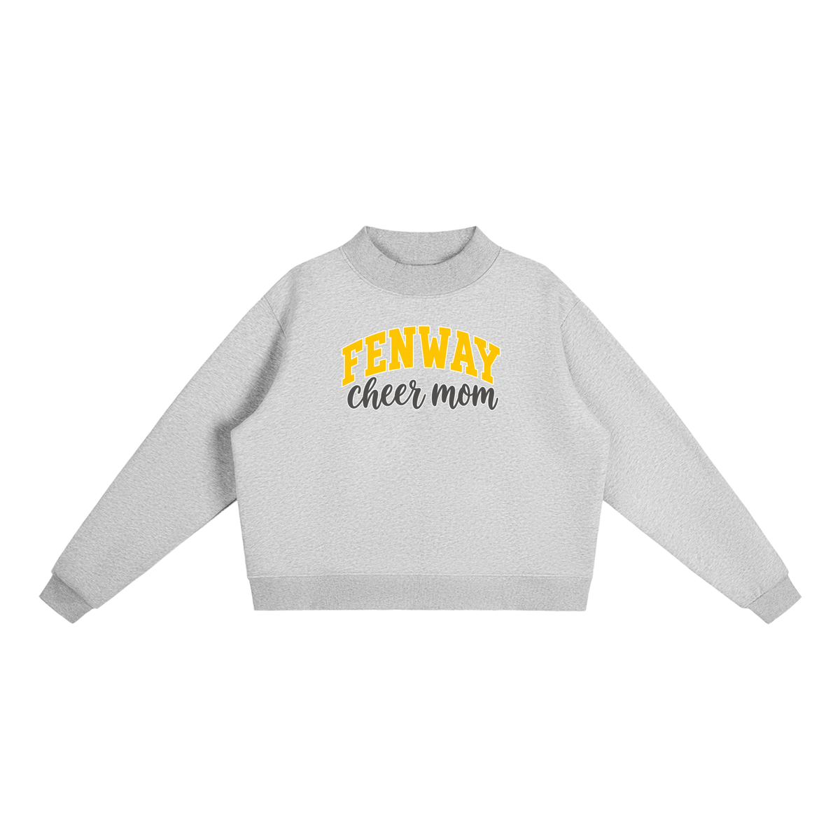 Cheer Mom Fenway Essential Fleece Mock-Neck Crew Sweatshirt (printed)