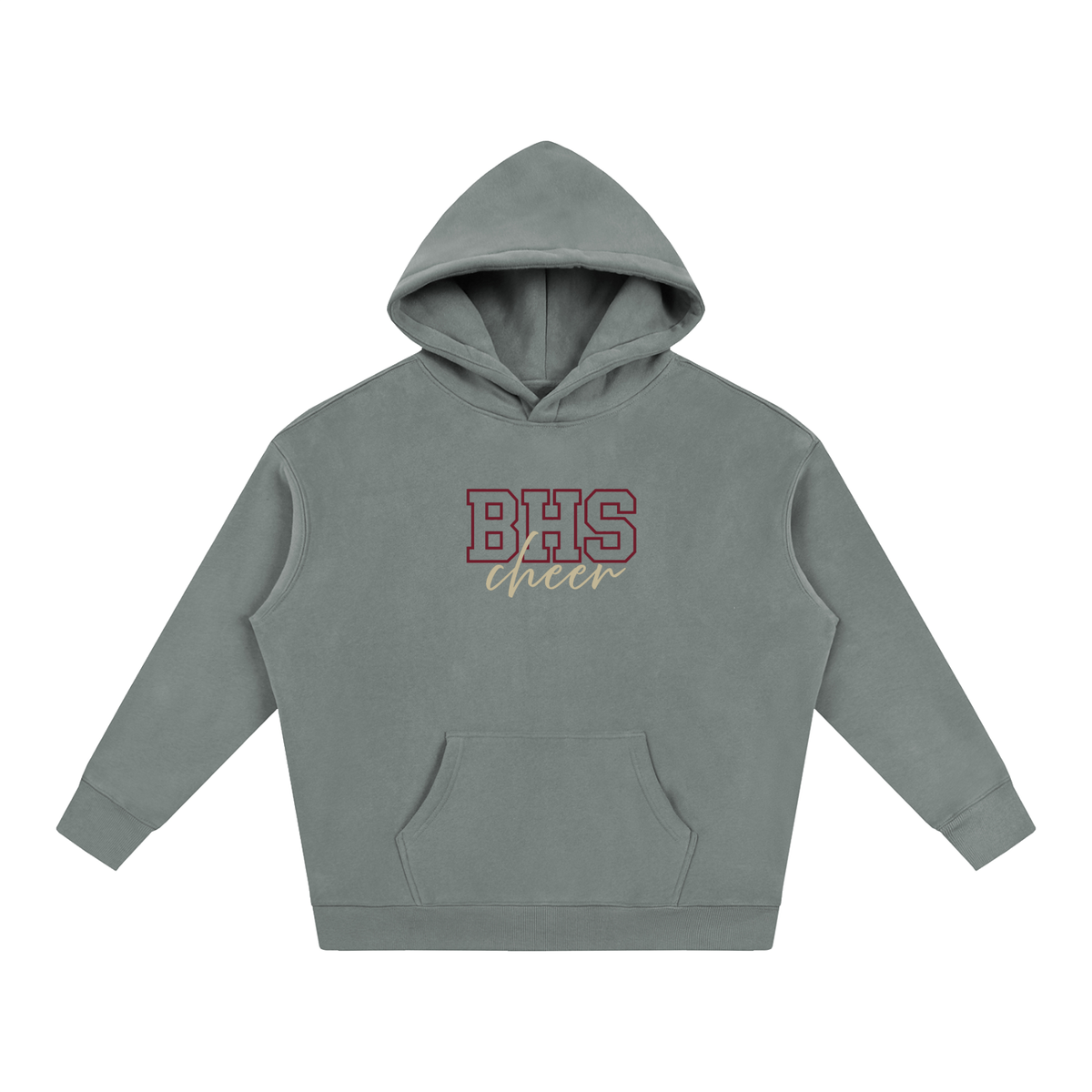 Cursive Front Bellflower Oversize Fleeced Hoodie