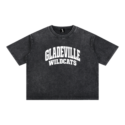 Basic 2 White Gladeville Mineral Wash Boxy Cotton T-Shirt