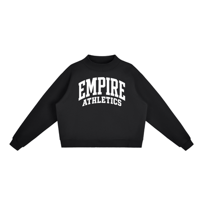 Basic 2 White Empire Essential Fleece Mock-Neck Crew Sweatshirt (printed)