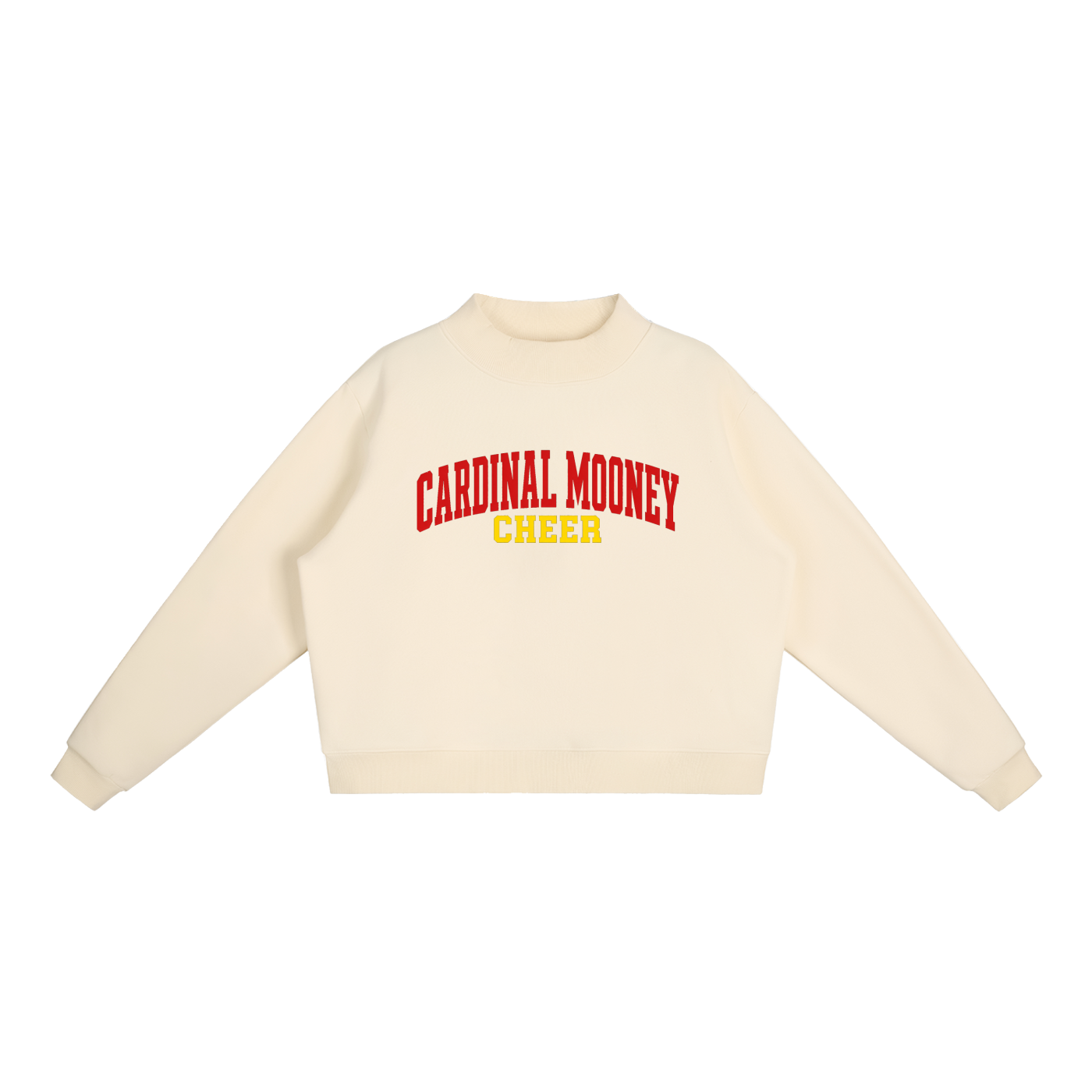 Basic 1 Cardinal Mooney Essential Fleece Mock-Neck Crew Sweatshirt