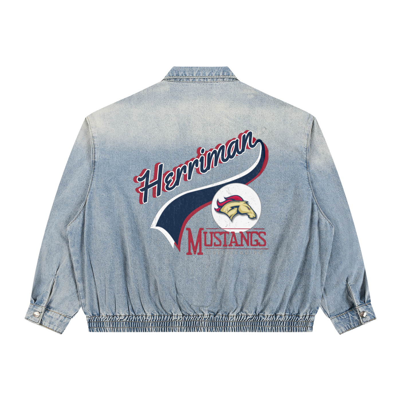 Unisex Vintage Wash Full-Zip Denim Jacket