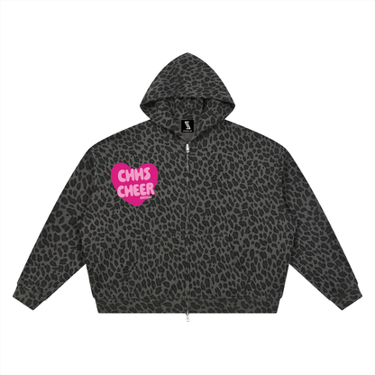 Leopard Print Full Zip Hoodie