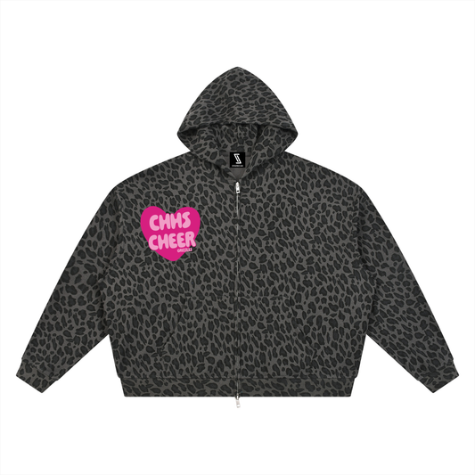 Leopard Print Full Zip Hoodie