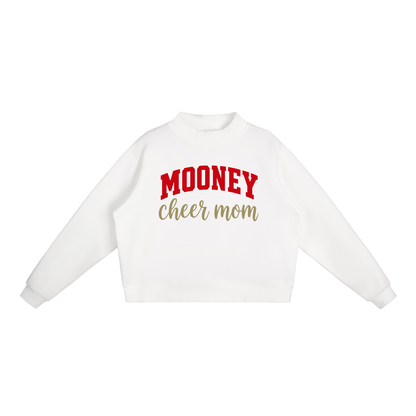 Cheer Mom Cardinal Mooney Essential Fleece Mock-Neck Crew Sweatshirt