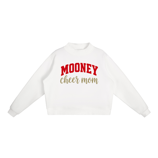 Cheer Mom Cardinal Mooney Essential Fleece Mock-Neck Crew Sweatshirt