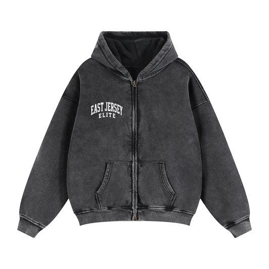Zip-Through Boxy Fleece Hoodie