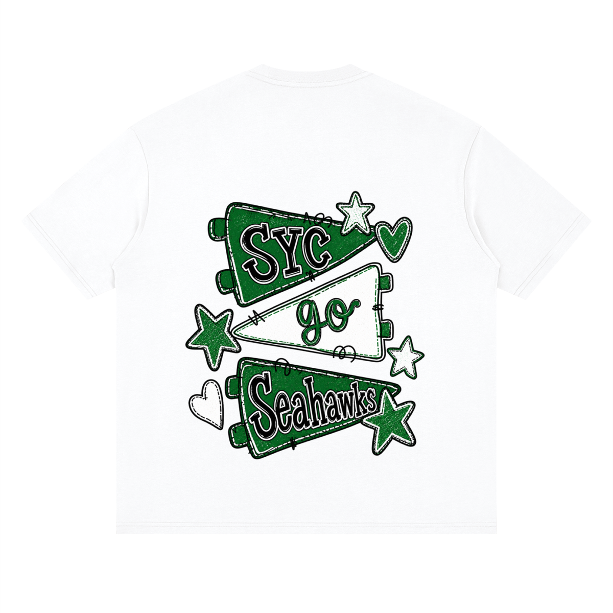 Lets Go Seahawks Oversized Drop Shoulder T-Shirt