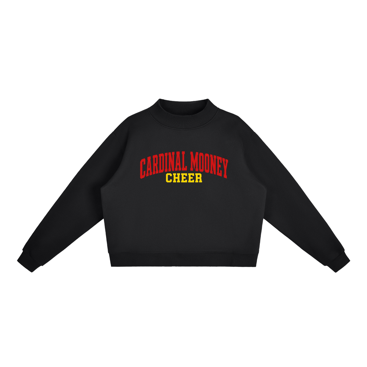 Basic 1 Cardinal Mooney Essential Fleece Mock-Neck Crew Sweatshirt