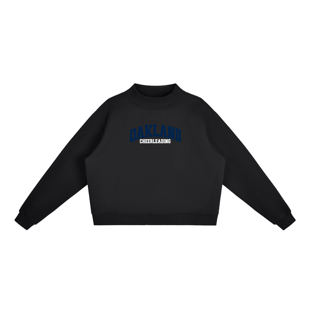 Basic 1 Oakland Middle Essential Fleece Mock-Neck Crew Sweatshirt (printed)