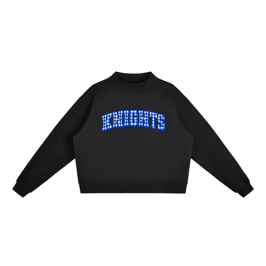 Gingham Nolensville Essential Fleece Mock-Neck Crew Sweatshirt (printed)
