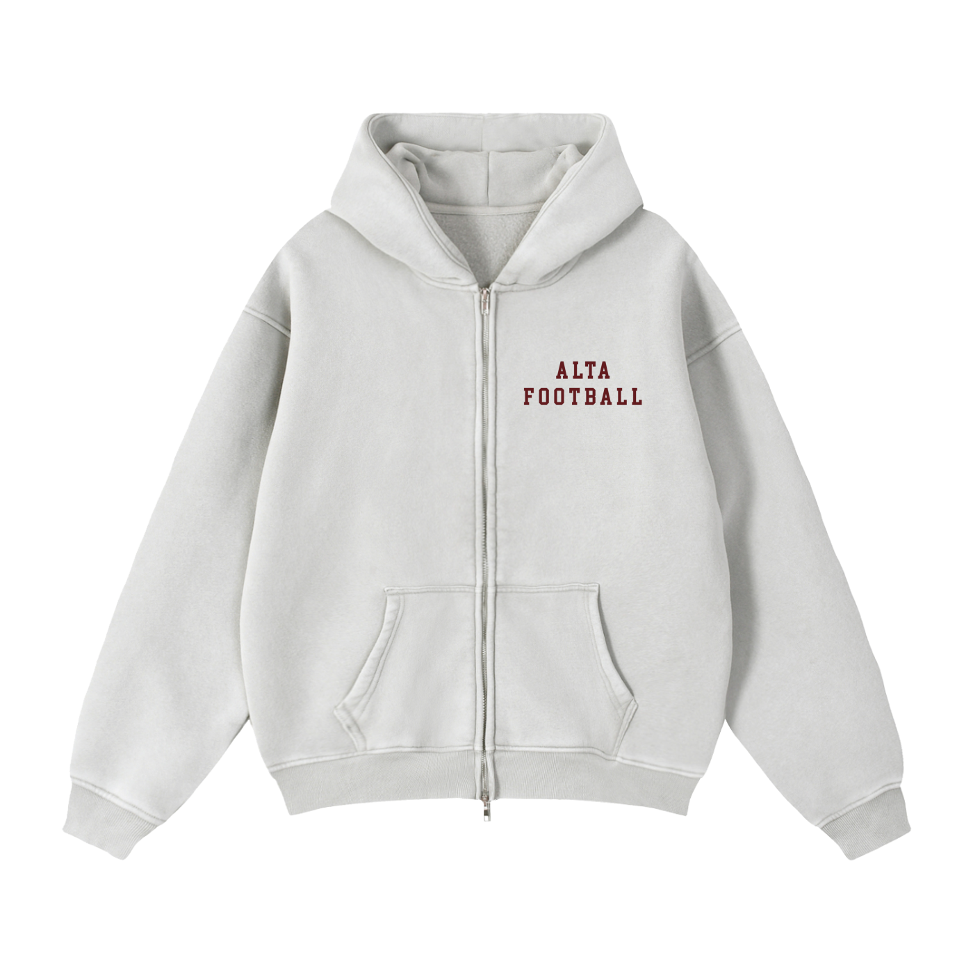 Zip-Through Boxy Fleece Hoodie