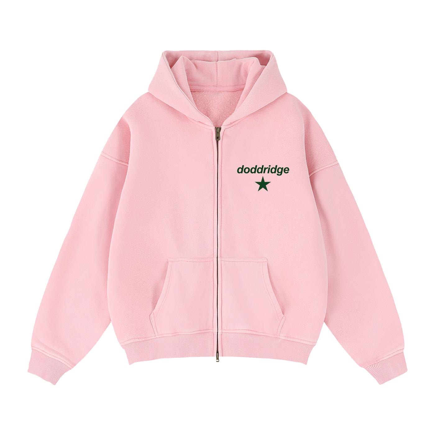 Zip-Through Boxy Fleece Hoodie