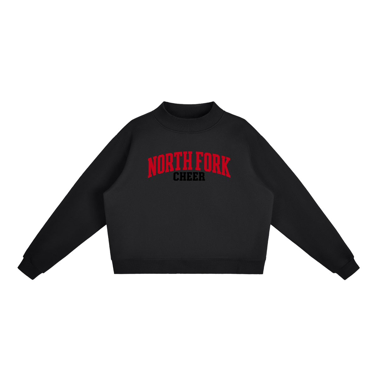 Basic 1 North Fork Essential Fleece Mock-Neck Crew Sweatshirt (printed)