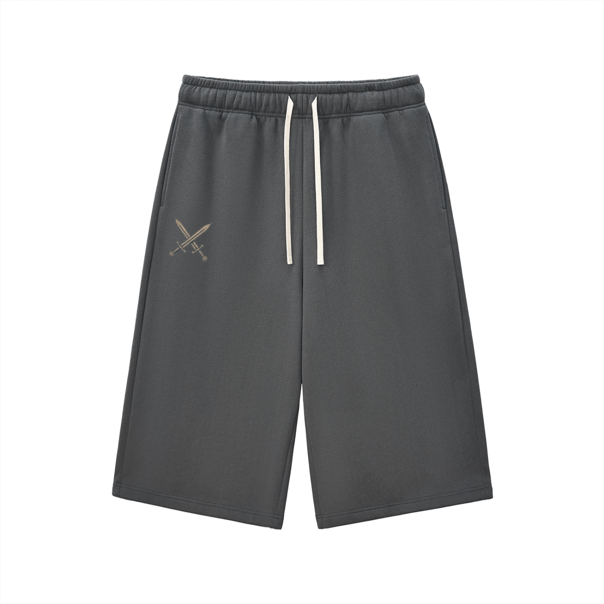 Relaxed Drawstring Three-quarter Sweatpants